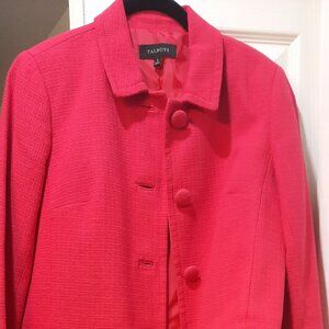 Talbots 6 Car Coat - Pink Woven Texture - Retro Mad Men